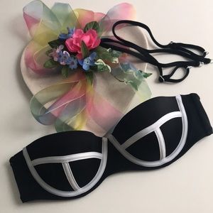 Victoria’s Secret Bandeau Bikini Top Black & White